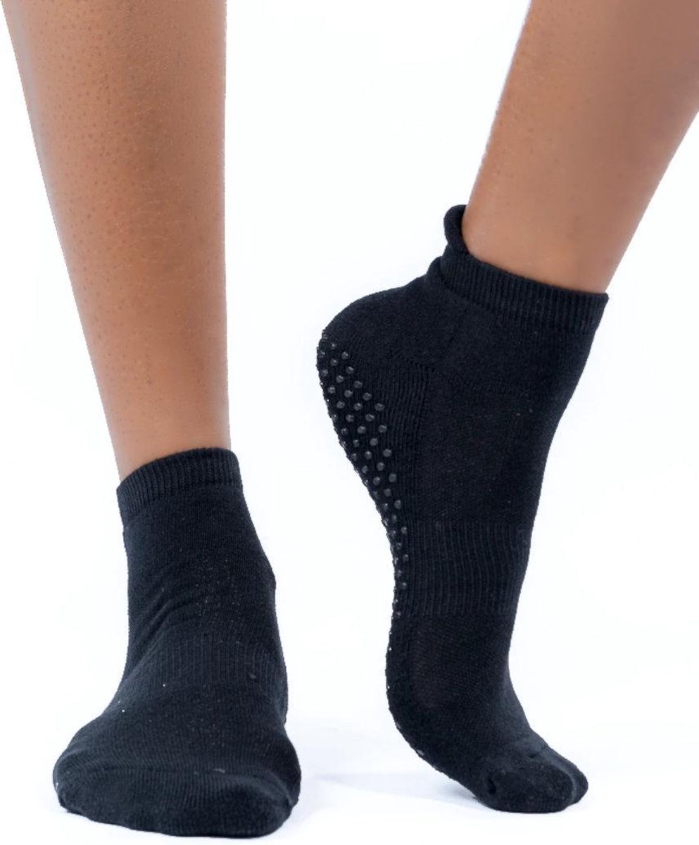 Topsocks yoga sokken met badstof zool en ati-slip nopjes kleur: zwart maat: 35-40