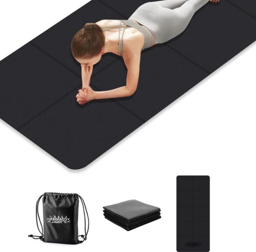 Travel Yoga Mat - Foldable Non-Slip TPE Mat for Travel Yoga Pilates