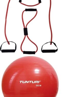 Tunturi – Fitness Set – Tubing Set Rood – Gymball Rood 55 cm