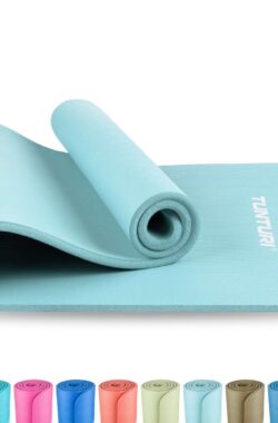 Tunturi NBR Yogamat Anti Slip – Fitnessmat Extra dik & zacht – Sportmat – 180x60x1.5cm – Incl Gratis Trainingsapp – Lichtblauw