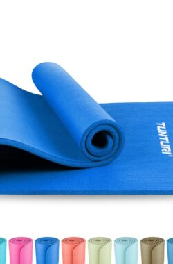 Tunturi NBR Yogamat Anti Slip – Fitnessmat Extra dik & zacht – Sportmat – 180x60x1.5cm – Incl Trainingsapp – Blauw