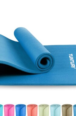 Tunturi NBR Yogamat Anti Slip – Fitnessmat Extra dik & zacht – Sportmat – 180x60x1.5cm – Incl Trainingsapp – Petrol Blauw