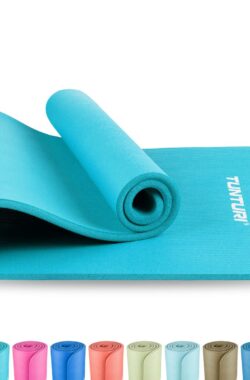 Tunturi NBR Yogamat Anti Slip – Fitnessmat Extra dik & zacht – Sportmat – 180x60x1.5cm – Incl Trainingsapp – Turquoise