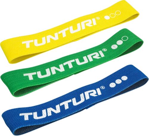 Tunturi Weerstandsbandset textiel - resistance bands - 3 weerstanden - Incl. gratis fitness app