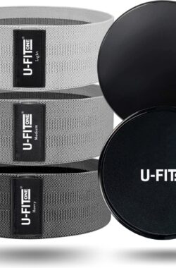 U Fit One Resistance band & Fitness Sliders Set- Booty Band & Core Sliders – Sliding Pads – Discs – Core Trainer – Buikspier – Thuis Sporten – Weerstandsbanden – ufitone