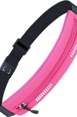 U Fit One Running Belt – Hardloopriem – Verstelbaar – Waterafstotend – Smartphone Houder – Reflectie Strip – 70 tot 116 cm – Roze