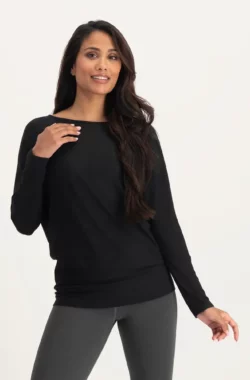 Urban Goddess Budhi Longsleeve Zwarte Yoga Top – Onyx Black