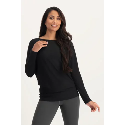 Urban Goddess Budhi Longsleeve Zwarte Yoga Top - Onyx Black