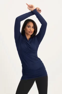 Urban Goddess Good Karma Longsleeve Yoga Top- Midnight