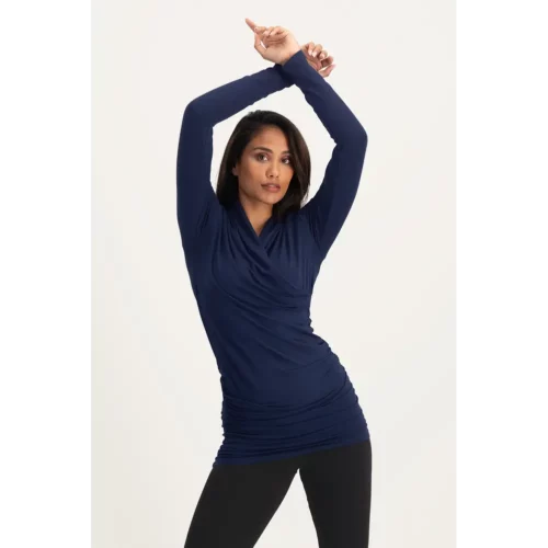 Urban Goddess Good Karma Longsleeve Yoga Top- Midnight