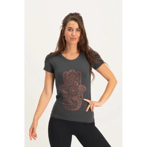 Urban Goddess Hamsa Core Duurzame Yoga Tee - Ash