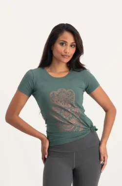 Urban Goddess Hamsa Core Katoenen Yoga Tee – Forest