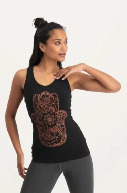 Urban Goddess Hamsa Core Yoga Tank Top – Onyx Black