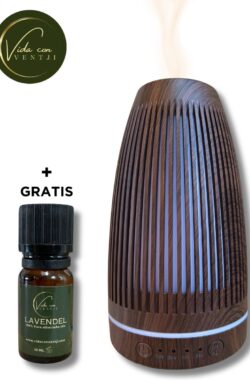 Vida con Ventji® – Aroma diffuser – Luchtbevochtiger – Geurverspreider – Vernevelaar – Aromatherapie – 100 ML – Inclusief Etherische Olie T.w.v. €17,95