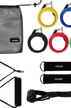 VirtuFit – Resistance Kit – 11-delige Weerstandsbanden Set – Met Handvaten – Fitness Elastieken – 3 Weerstandskabels – 3 Weerstanden – Resistance Bands – Fitness Elastieken – Full Body Workout – CrossFit – Thuis Sporten – Yoga, CrossFit & Fitness