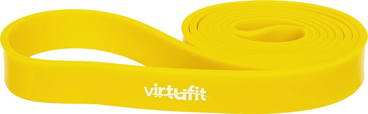 VirtuFit Resistance band - Weerstandsband Pro - Fitness Elastiek - Medium (24 mm) - Geel - Full Body Workout - CrossFit - Thuis Sporten - Yoga & Fitness