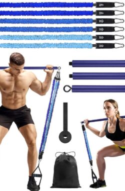 Weerstandsbanden – Resistance Band – Weerstandsstang – Weerstandsbanden Met Stang – Fitness – 3-delige stick – Thuistraining – Squats – Yoga – Biceps