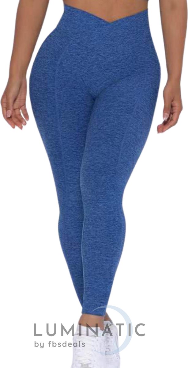 Workout Legging - Sportlegging Dames - Yoga Legging - High Waist Legging - Fitness Legging - Yoga Kleding Dames - Yoga Broek Dames - Sportkleding Dames - Sportbroek Dames - Dames Legging & Shapewear Dames - Active | Luminatic® | Blauw | M