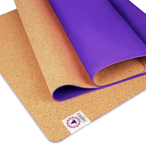 XXL yogamat antislip - kurk en natuurlijk rubber 190cm - extra lang + draagriem + schoudertas duurzaam (paar)