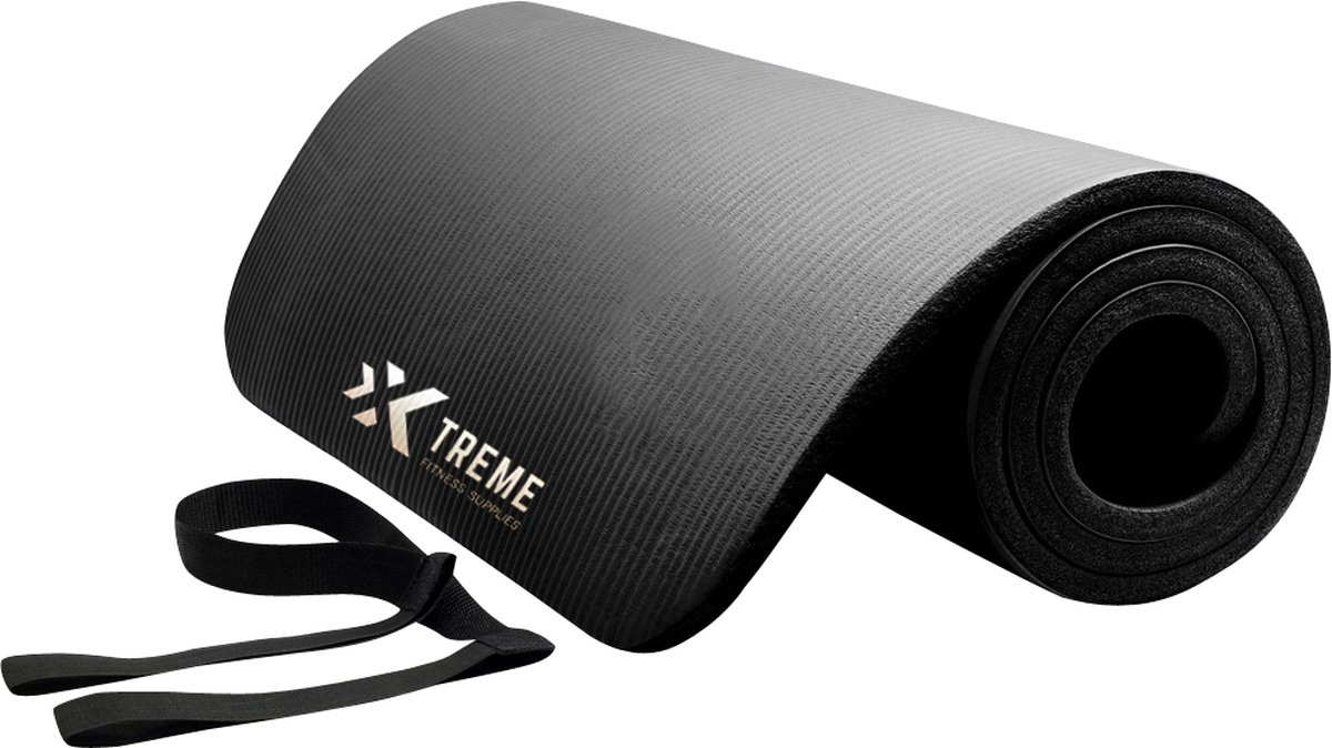 Xtreme Fitnessmat met draagriem - Professionele sportmat 180 cm lange Foam Aerobic Mat - Yoga mat - Antislip | Geschikt voor Sportscholen, CrossFit en Fysiotherapie