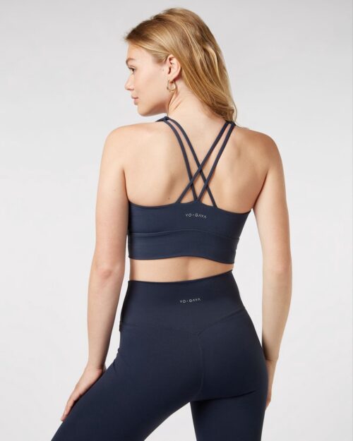 YO-GAYA - Cross Back Sport BH - Deep Ocean Blue - Maat - M - Fitness - Sportkleding