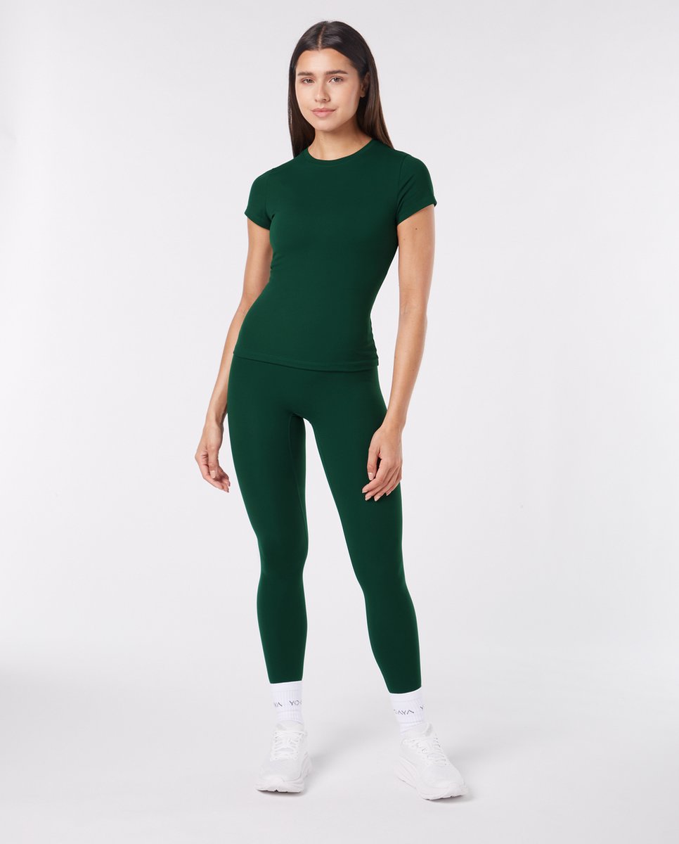 YO-GAYA - Short Sleeve Top - Jungle Green - Maat - XS - Fitness - Sportkleding