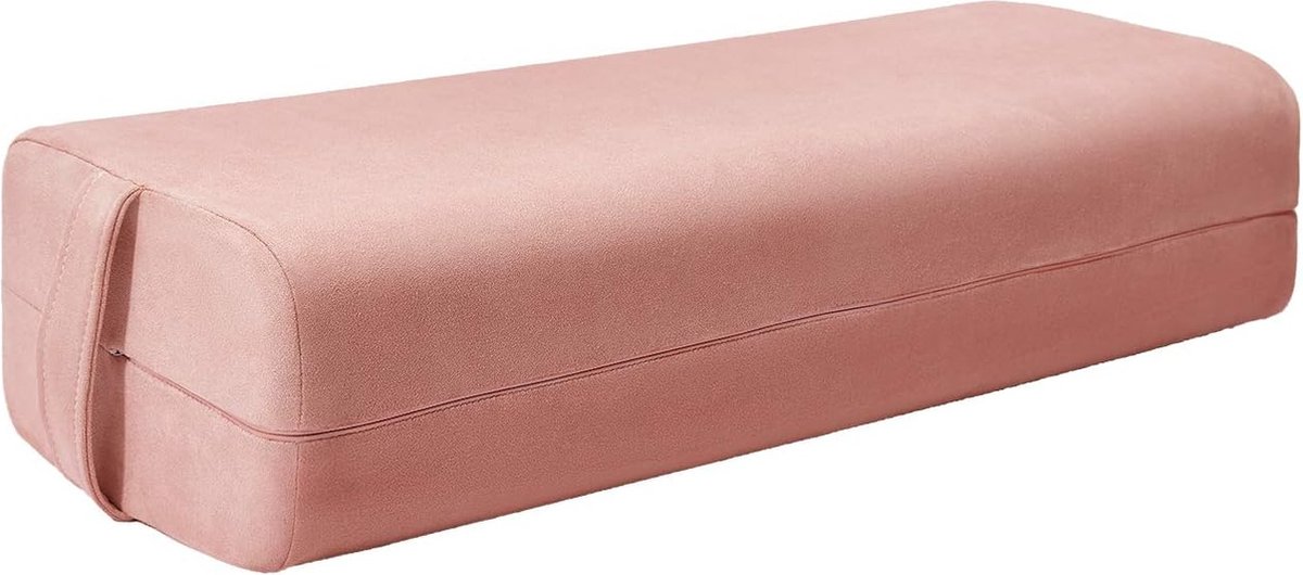 Yin Yoga Bolster voor yogakussen, rechthoekig, met wasbare overtrek van suède en comfortabele handgreep, 66 x 26 x 15 cm, yoga meditatiekussen