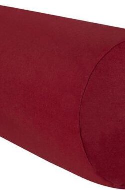 Yoga Bolster Rond – Ecoyogi – 60 x 20 cm – 3,9 kg – Bordeaux – Eco katoen – GOTS gecertificeerd – Yoga rol