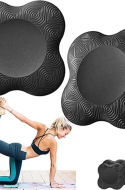 Yoga Kniekussen – Antislip Yoga Kniebeschermer Mat Minimaliseert Ondersteunt Knieën Pols en Ellebogen Gebruikt voor Pilates Training Mat Yoga Bolster Kniebeschermers Sport & Fitness Mat Pack van 2 (zwart)