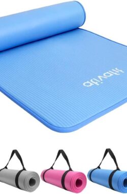 Yoga Mat 10 mm Thick Training Mat – 183 cm x 61 cm – Non-Slip Sports Mat – Carry Strap – Ideal for Pilates Yoga – Home Workouts