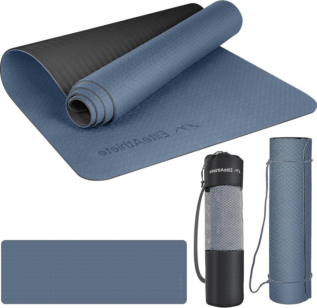 Yoga Mat Antislip - Sportmat - Fitness mat - Turnmat voor Fitness Pilates - Yogamat 183 cm x 61 cm x 06 cm - Trainingsmat incl. draagriem + tas