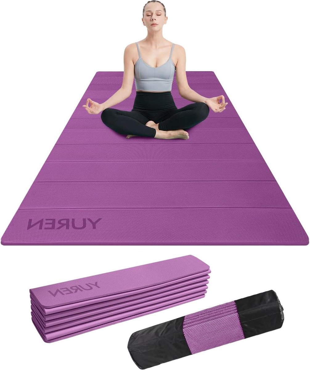 Yoga Mat Foldable 183×80cm TPE 10mm Thick Fitness Mat - Antislip Gym Mat with Mesh Bag - Portable and Storable