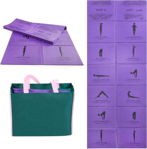 Yoga Mat Travel - 5mm Foldable Exercise Mat for Women - Ideal for Yoga Fitness, Jumping Rope, Meditation - XSQD