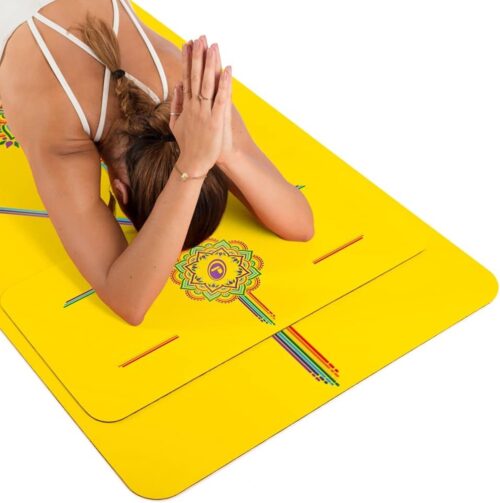 Yoga Pad - milieuvriendelijk en antislip yoga-kniekussen, ellebogen en handen - biologisch afbreekbare en krifvaste grip yogamat met uniek uitlijningssysteem