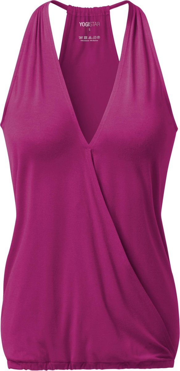 Yoga-Racerback V-Neck "ala" - raspberry L Loungewear shirt YOGISTAR