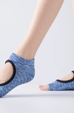 Yoga Sokken Full Open Toe | Volle Teen Yoga Sok | Met Anti Slip Onderkant | Antislip Sokken | Pilates Sokken | Maat 36-40 I Blauw Patroon