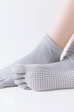 Yoga Sokken Full Toe | Volle Teen Yoga Sok | Met Anti Slip Onderkant | Antislip Sokken | Pilates Sokken | Maat 36-40 I Grijs