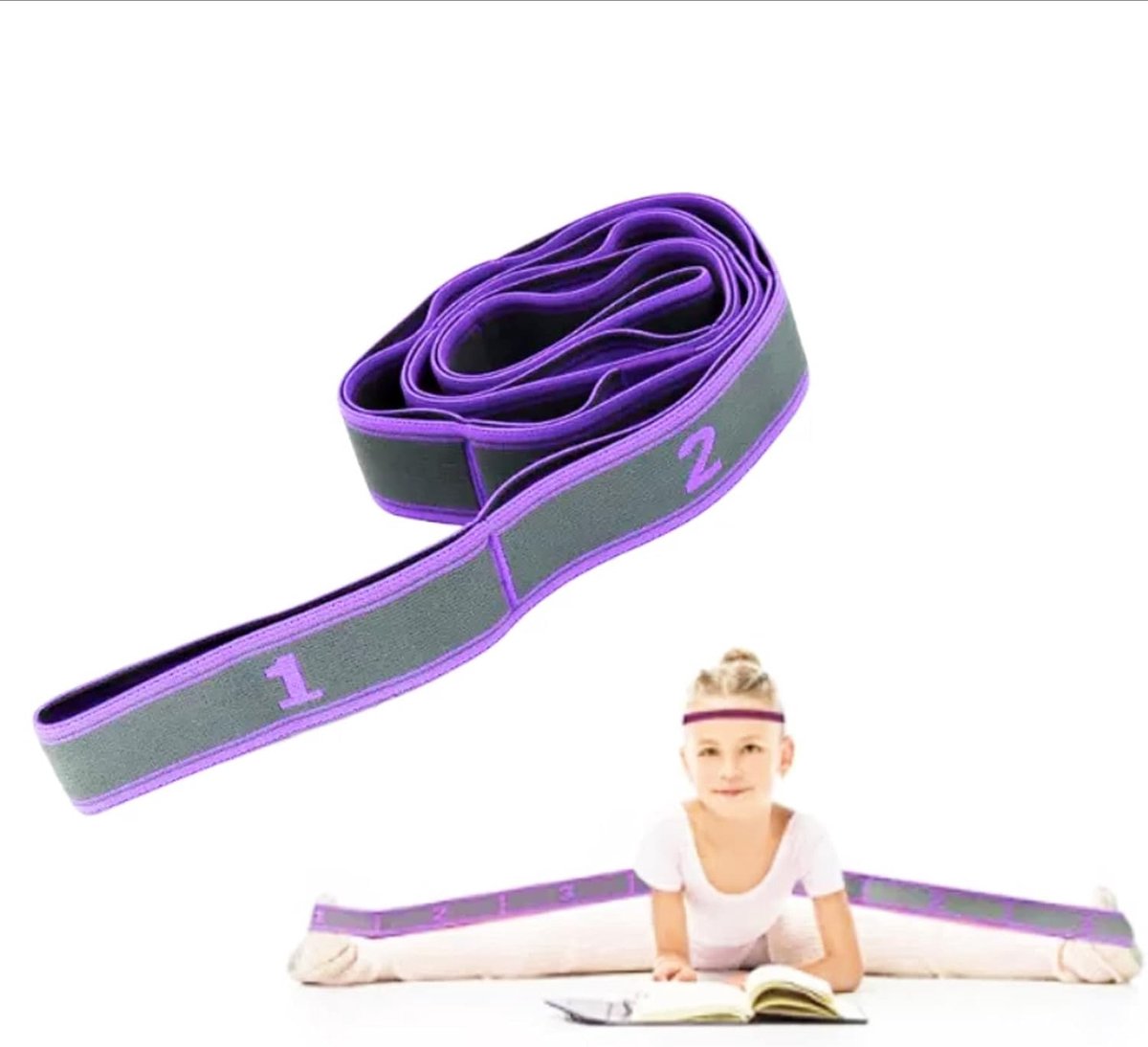 Yoga Stretch Band, Yoga Stretch Strap met 9 Loops Oefenriemen, Fitness Pilates Fysiotherapie Stretch Riem, Ideaal voor Hete Yoga, Fysieke Therapie, Grotere Flexibiliteit