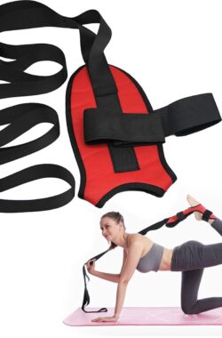 Yoga Stretching Strap Painless Legs Band voor pijnverlichting enkelblessures, yogabordel stretching fitness band gymnastiekband voor yoga, fysiotherapie revalidatie training (Rood)