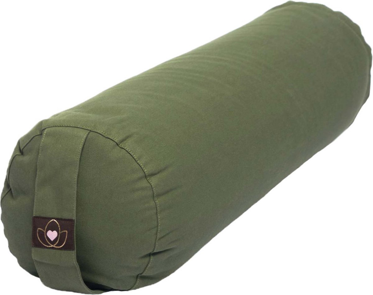 Yoga bolster eco olijfgroen rond - Lotus