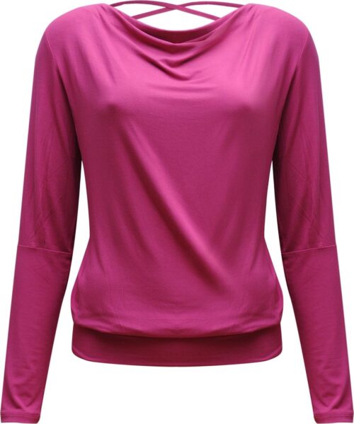 Yoga-longsleeve vloeiende shakti "ala" - framboos L Loungewear shirt YOGISTAR