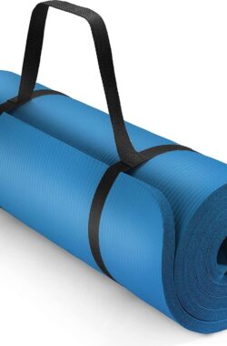 Yoga mat Blauw 1 cm dik pilates, aerobics