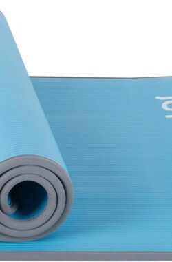 Yoga mat – Incl.Draagriem – Extra groot – Extra dik – Blauw/Grijs – 185 x 61cm