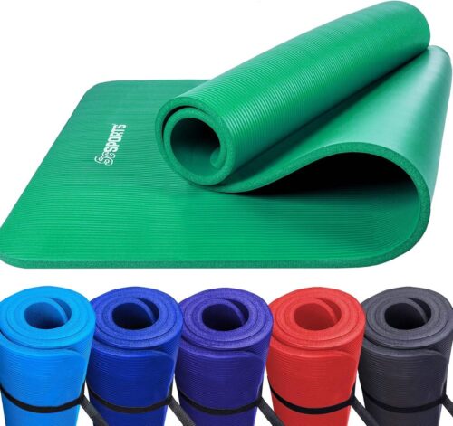 Yoga mat - Sport mat - Yoga mat extra dik - Yoga mat anti slip - Yoga matten - 1.5 kg - Rubber - Anti slip - Met schouderband - Exra dik - Groen - 190 x 80 x 1 cm