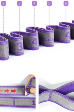 Yoga stretchband yoga stretch band/stretchband / gymnastiekband met 8 lussen/fitness pilates fysiotherapie stretch band/lila