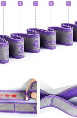 Yoga stretching band Yoga Stretch Riem/Stretchband/gymnastiekband met 8 strikken/Fitness Pilates fysiotherapie Stretch Riem/paars