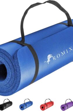 Yogamat, antislip, 180 cm x 60 cm, 10 mm dikke gymnastiekmat, milieuvriendelijk, zacht schuim, sportmat voor mannen, dames, pilates, meditatie, training, sport, thuis, fitnessstudio, buiten,