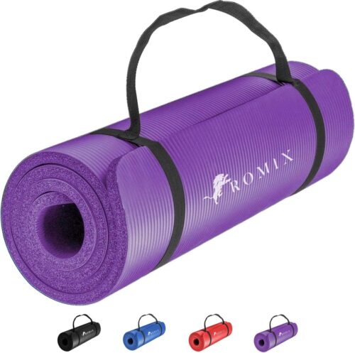 Yogamat, antislip, 180 cm x 60 cm, 10 mm dikke gymnastiekmat, milieuvriendelijk, zacht schuim, sportmat voor mannen, dames, pilates, meditatie, training, sport, thuis, fitnessstudio, buiten