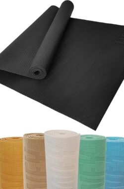 Yogamat – comfortabel en antislip gemaakt van eco-PVC – niet giftig – afmeting 183 x 61 x 0,4 cm – ideale sportmat voor yoga, pilates, gymnastiek, fitness, training, functioneel