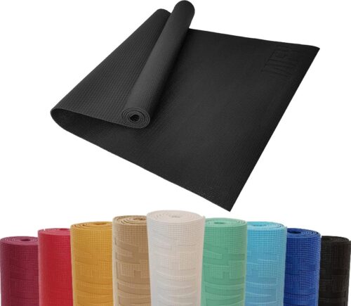 Yogamat - comfortabel en antislip gemaakt van eco-PVC - niet giftig - afmeting 183 x 61 x 0,4 cm - ideale sportmat voor yoga, pilates, gymnastiek, fitness, training, functioneel